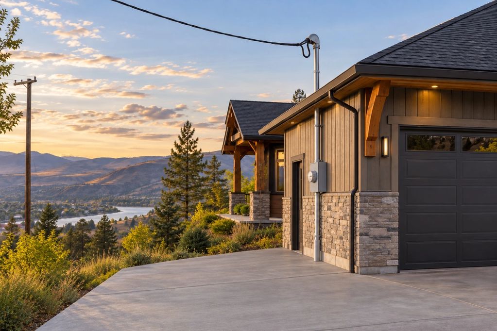 Design inspiration: an overhead residential service setting with clear access at a timber and stone 