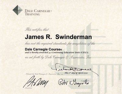 Dale Carnegie Course Certificate of Completion
