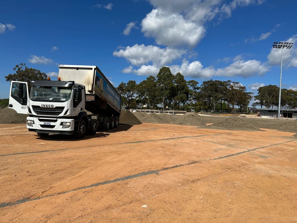 Terara Sand Truck delivering sand to Arty Smith Oval