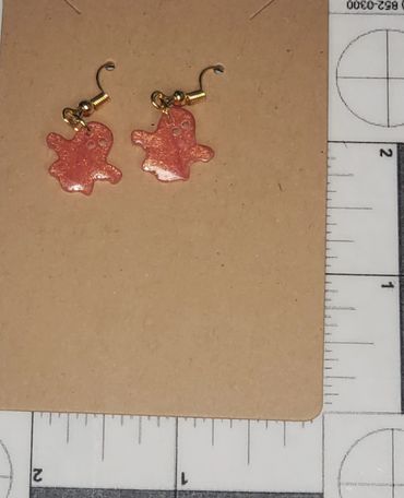 $3 - 0.5" H x 0.5" W Small Orange ghost earrings