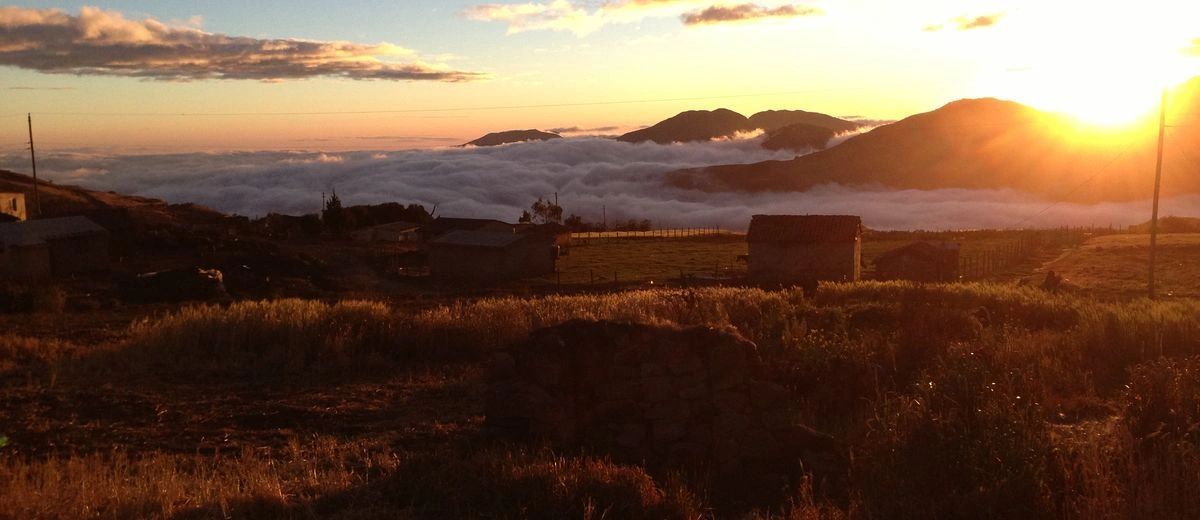 Sunset in the Andes Mountains in Ecuador