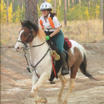 Lesley Mahaffey riding Leo