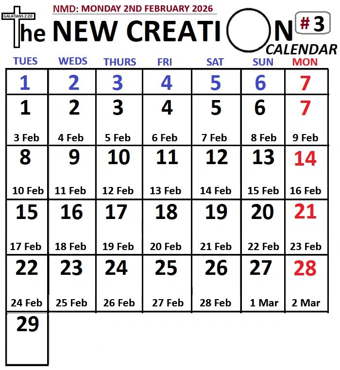 February 2026 calendar showing dates with Sundays and Mondays in red.