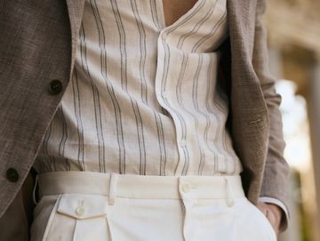 Casual linen shirt with trousers and sport coat