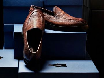 Brown leather loafers dress shoes