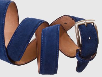 Blue suede belt