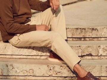 Man in khaki chinos