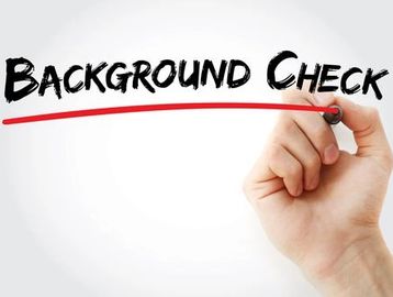 Hand underlining the words 'Background Check' with a red marker.