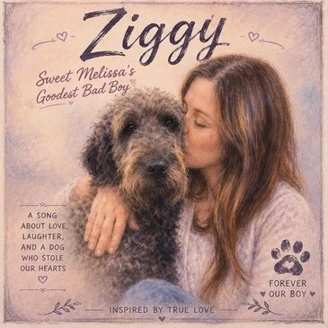 A woman lovingly kisses her dog Ziggy in a heartfelt tribute to their bond.