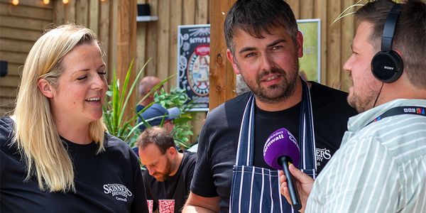 Our owners speaking to Radio Cornwall on our reopen day in July 2023