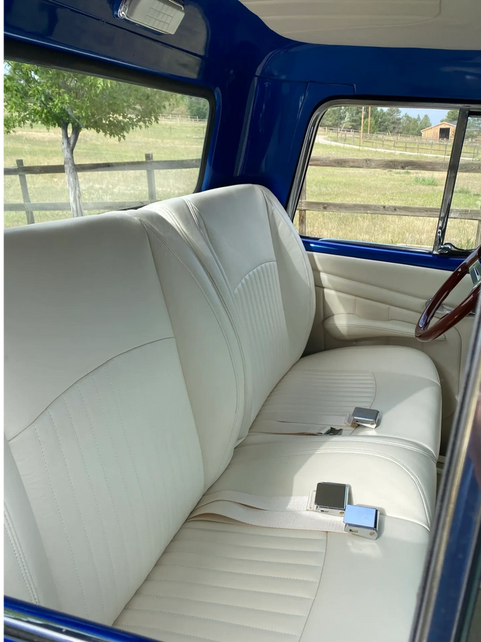 Custom Leather interior 1955 Chevy Truck