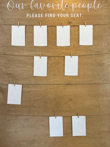 Wooden Seating Chart.
36in X 48in
(Needs easel) 