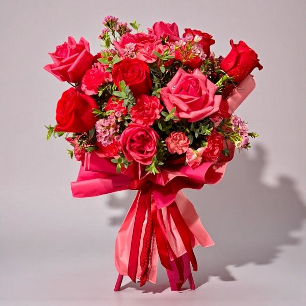 Bouquet of Red and Pink Roses