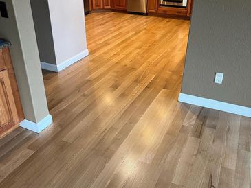 new white oak rift and quarter sawn hardwood flooring finished with Bona Traffic hd