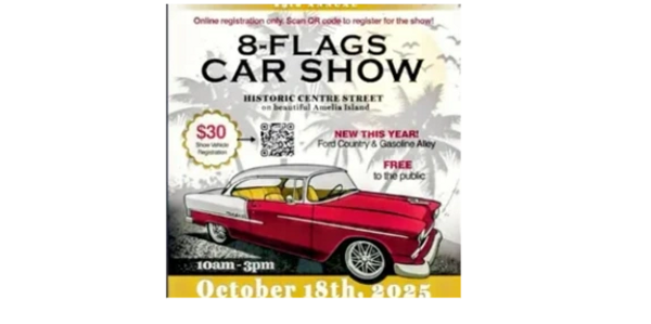 Classic car show on Amelia Island, October 18th, 2025, free to the public.