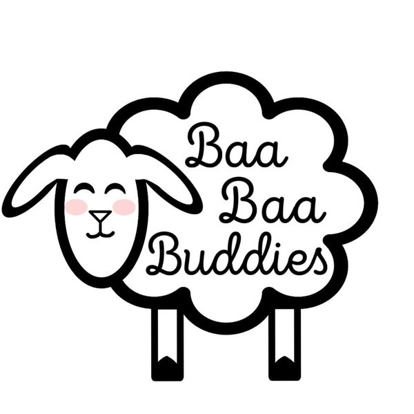 Logo and Name for Baa Baa Buddies LLC. A simple but sweet cartoon-style lamb 