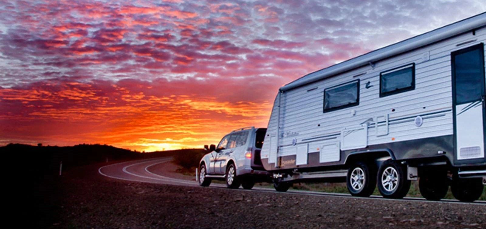 Caravans parked outside the Joondalup Caravan Repairs workshop in Neerabup