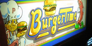 BurgerTime arcade marquee with Peter Pepper.