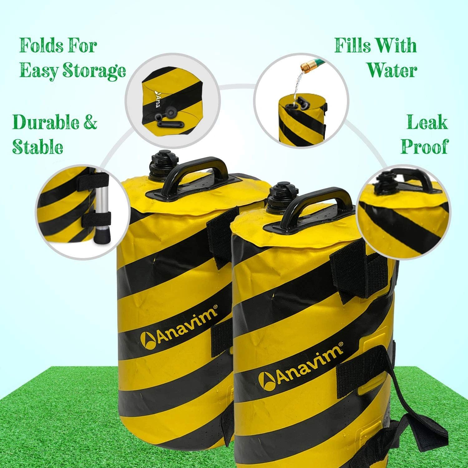 Leg Weights for Pop up Canopy 4pcs-Pack Anavim Canopy Water Weights Bag 