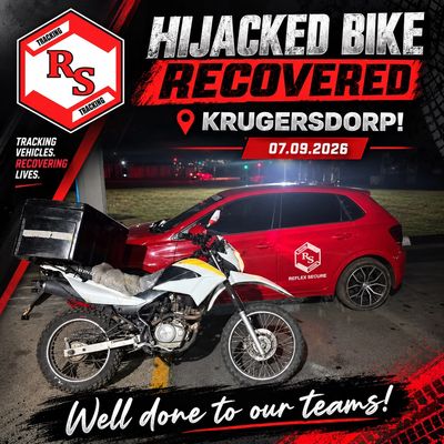 Hijacked bike recovered in Krugersdorp, well done to the teams!