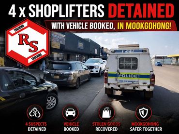 Police detain 4 shoplifters and recover stolen goods in Mookgohong.