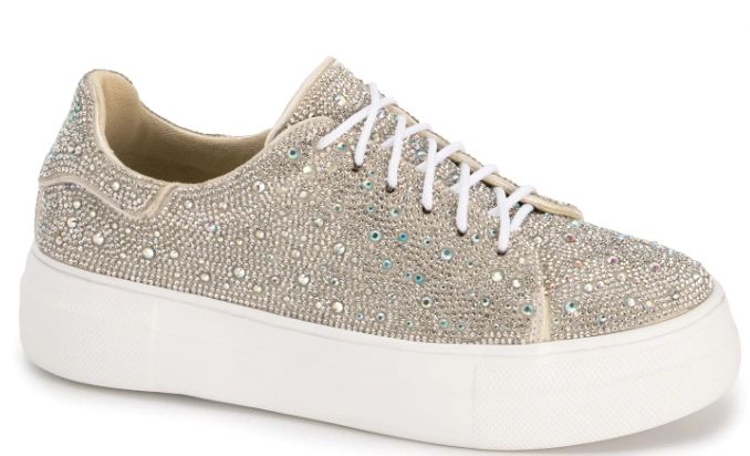 Corky's Silver Sparkle Clear Rhinestone Bedazzle Sneakers