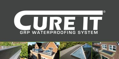 Cure It GRP Waterproofing System logo and illustration 