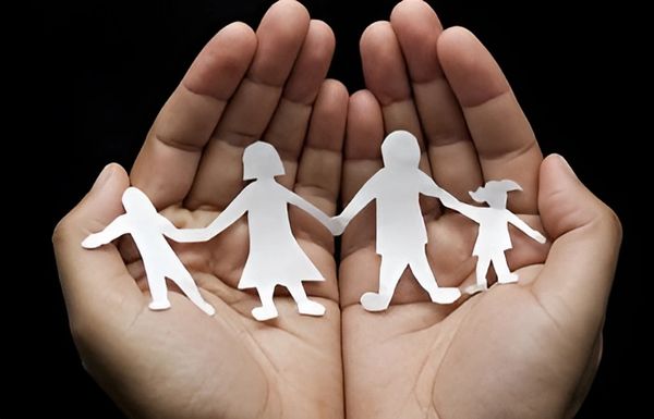 Picture of family art using papers