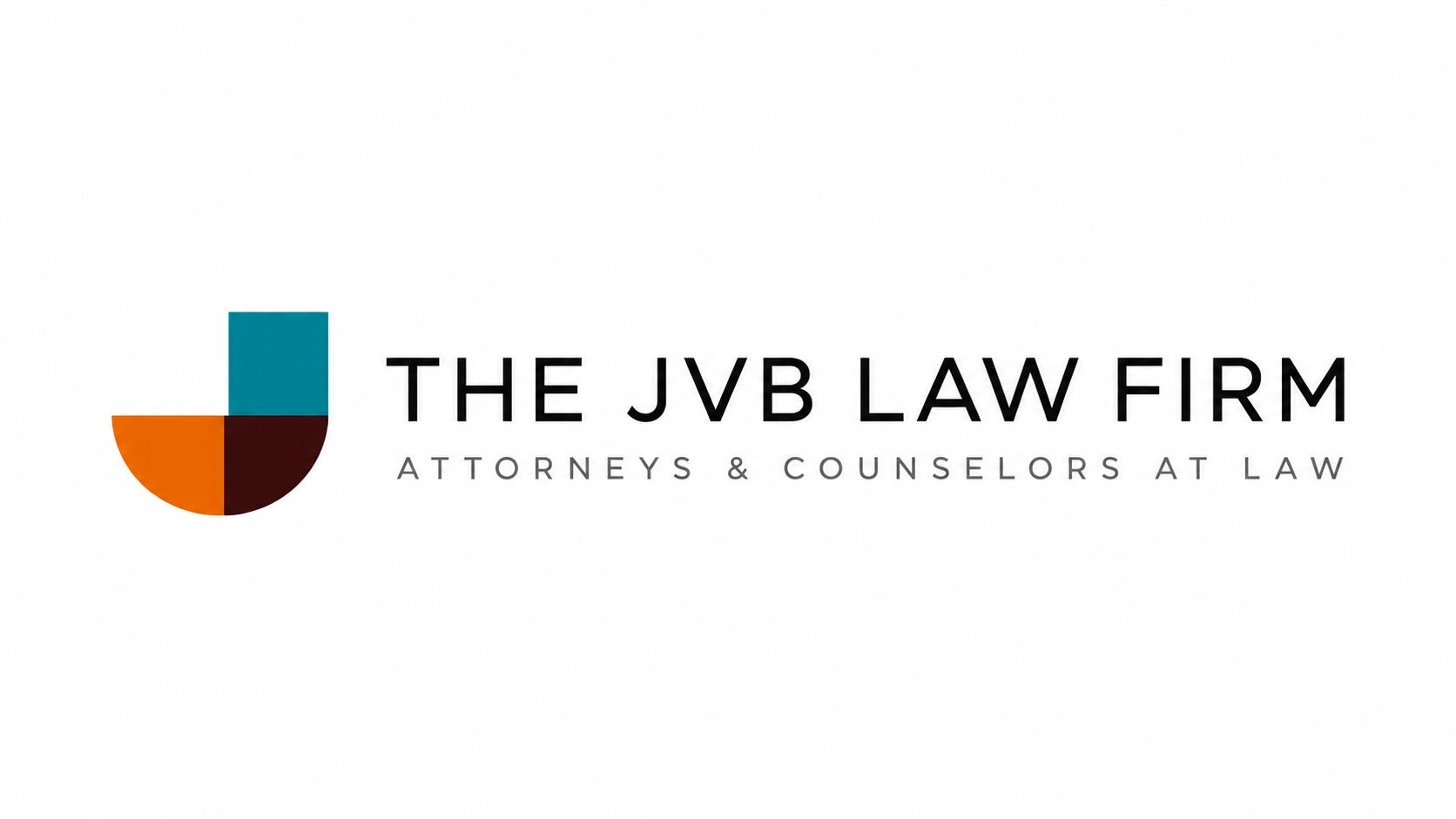 Logo of The JVB Law Firm with a modern, colorful J design.