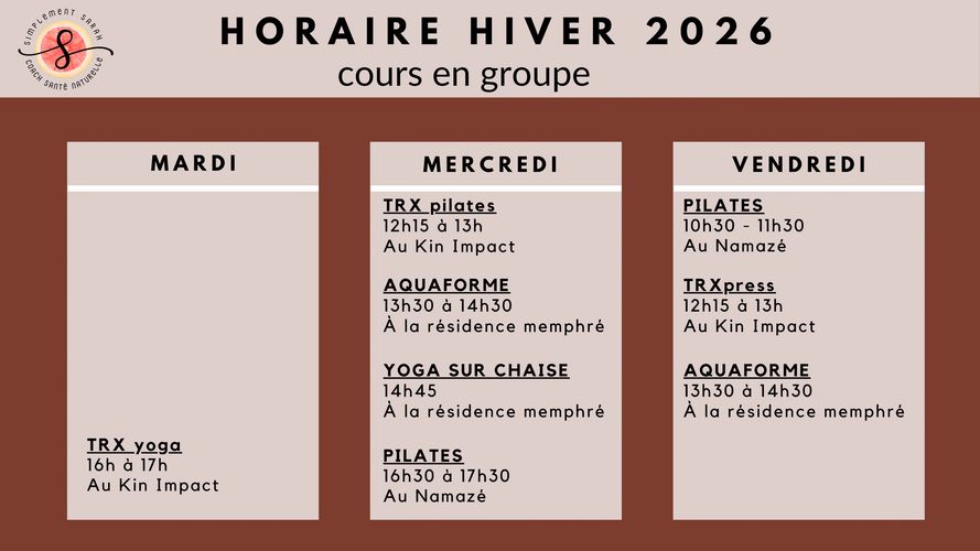 Cours en groupe à magog avec une kinésiologue