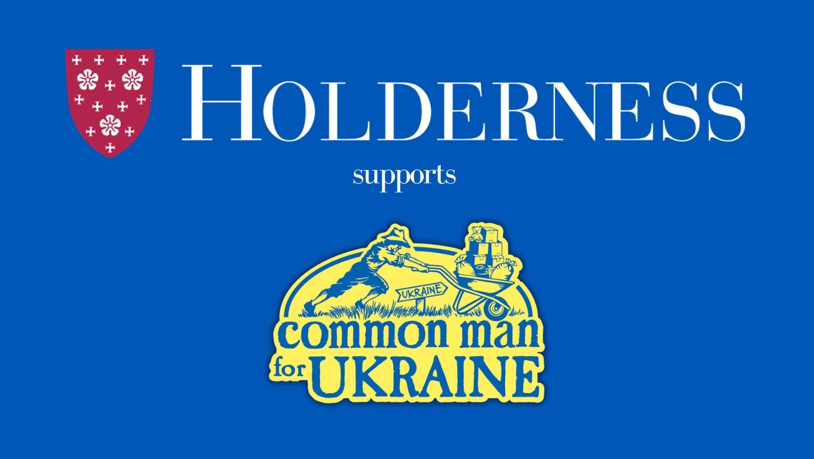 Holderness supports Common Man for Ukraine charity.