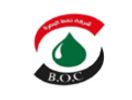 Logo with Arabic text, green drop, and B.O.C. initials.