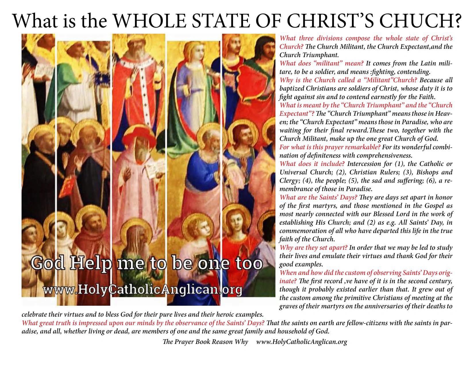All Saints — the whole state of Christ's Church with saints and prayers