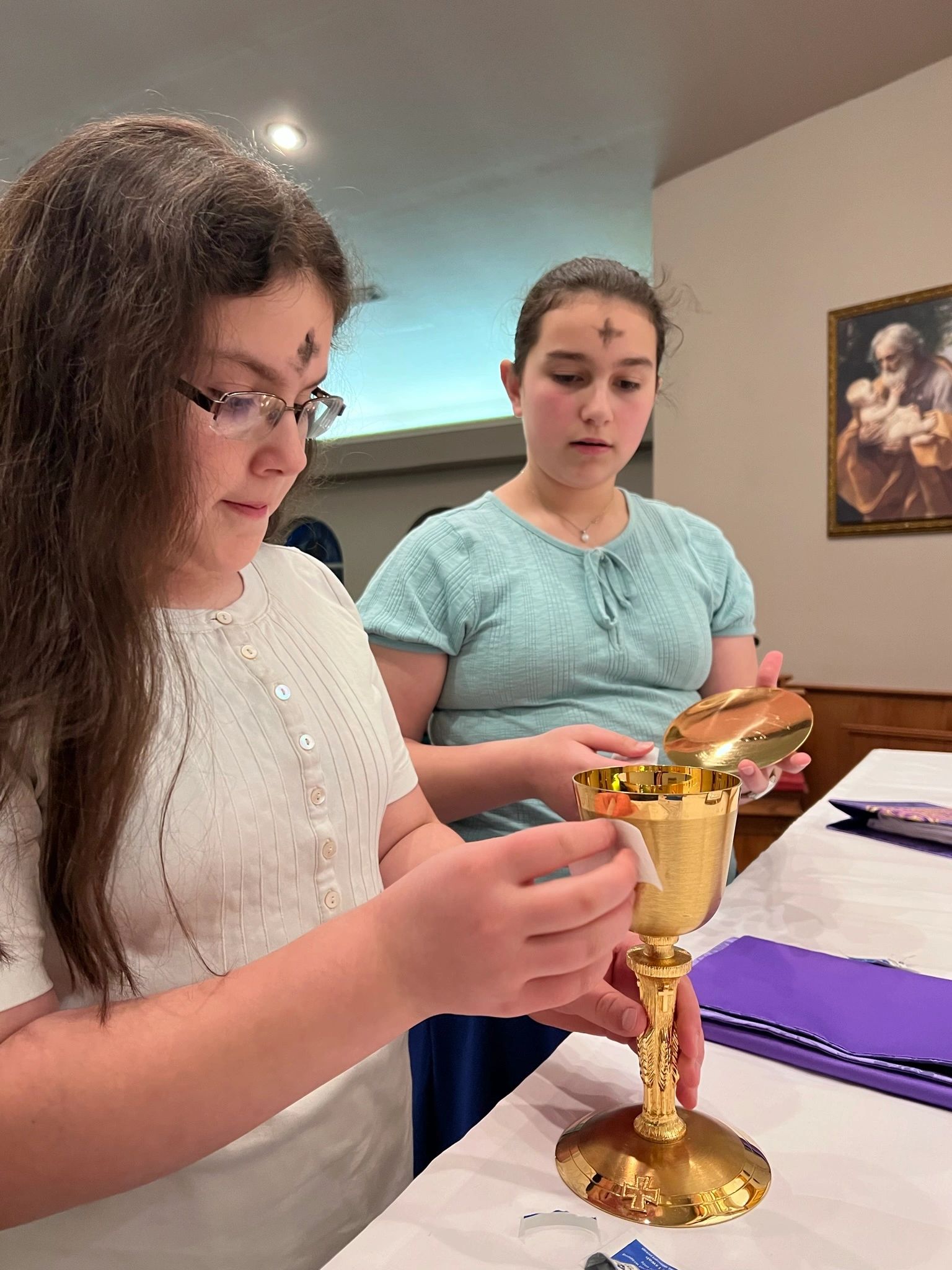 Junior Altar Guild serving at Corpus Christi Anglican Church