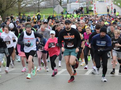 Runners at the start of a race.