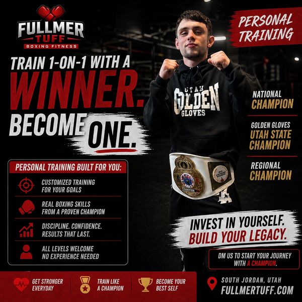 Boxing personal training with a champion in South Jordan, Utah.