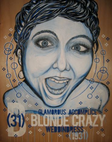 Blonde Crazy (Jenny) 2010 
Acrylic and Pencil on Luan Door