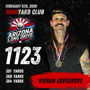 Kieran Lovegrove joins 1000 Squared Yard Club at Arizona Long Drive.