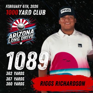 Golfer Riggs Richardson hits a 1089-yard total at Arizona Long Drive event.