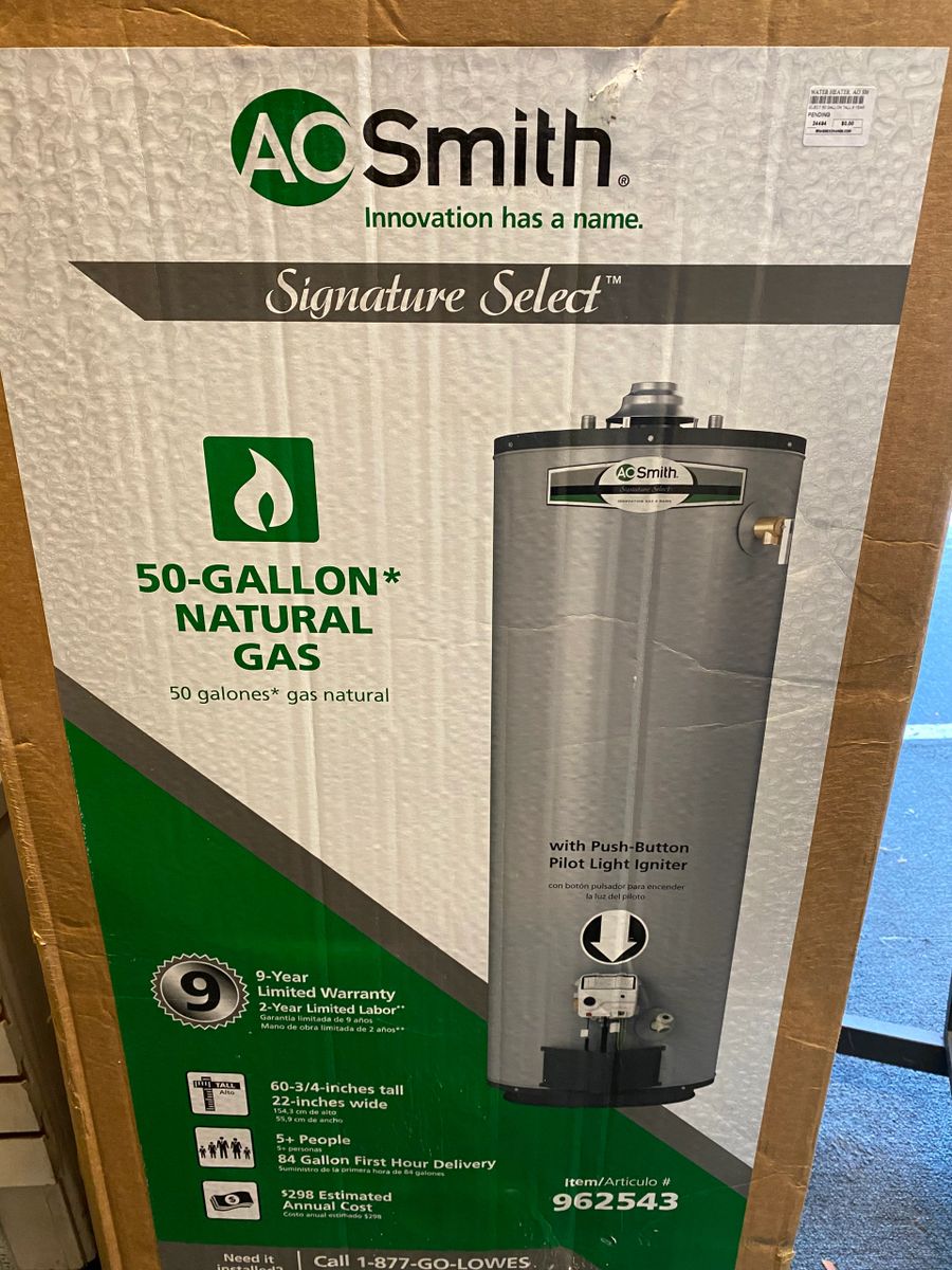 A.O. Smith Signature Select 50-Gallon Tall 9-year Limited 40000-BTU Natural Gas  Water Heater - 24494 WH4428