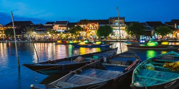 Boats in the river of Hoian