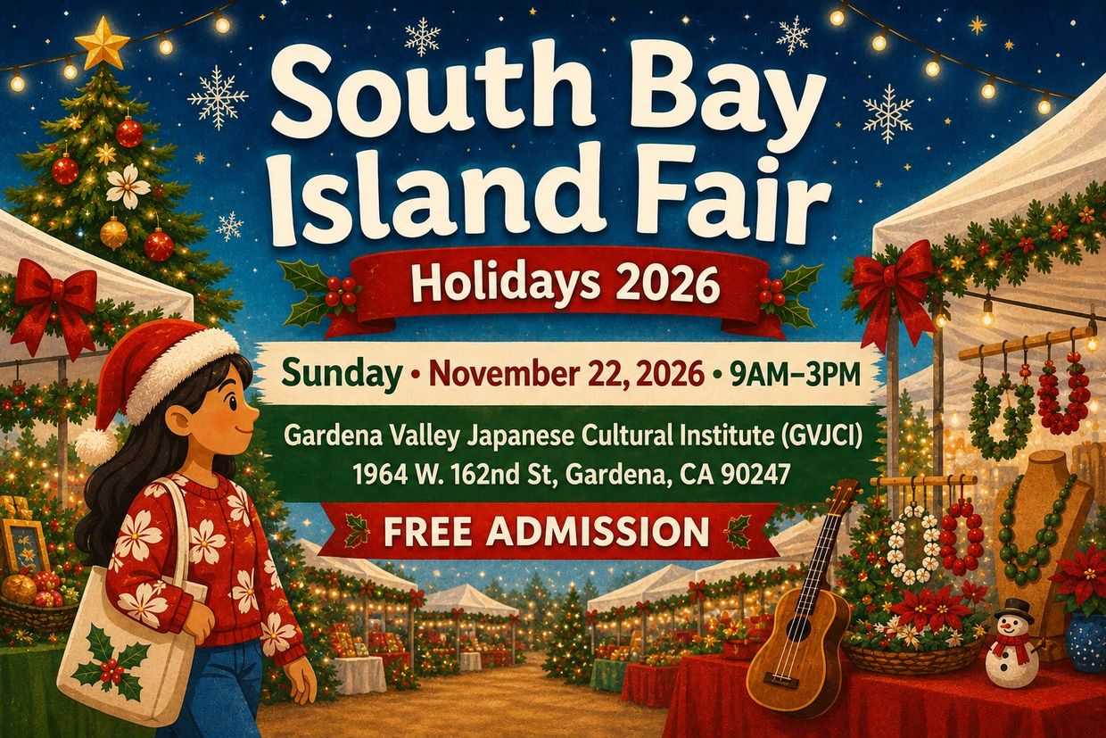 Holiday fair poster with details and festive decorations.