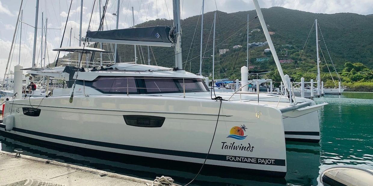 Tailwinds at the dock at Nanny Cay