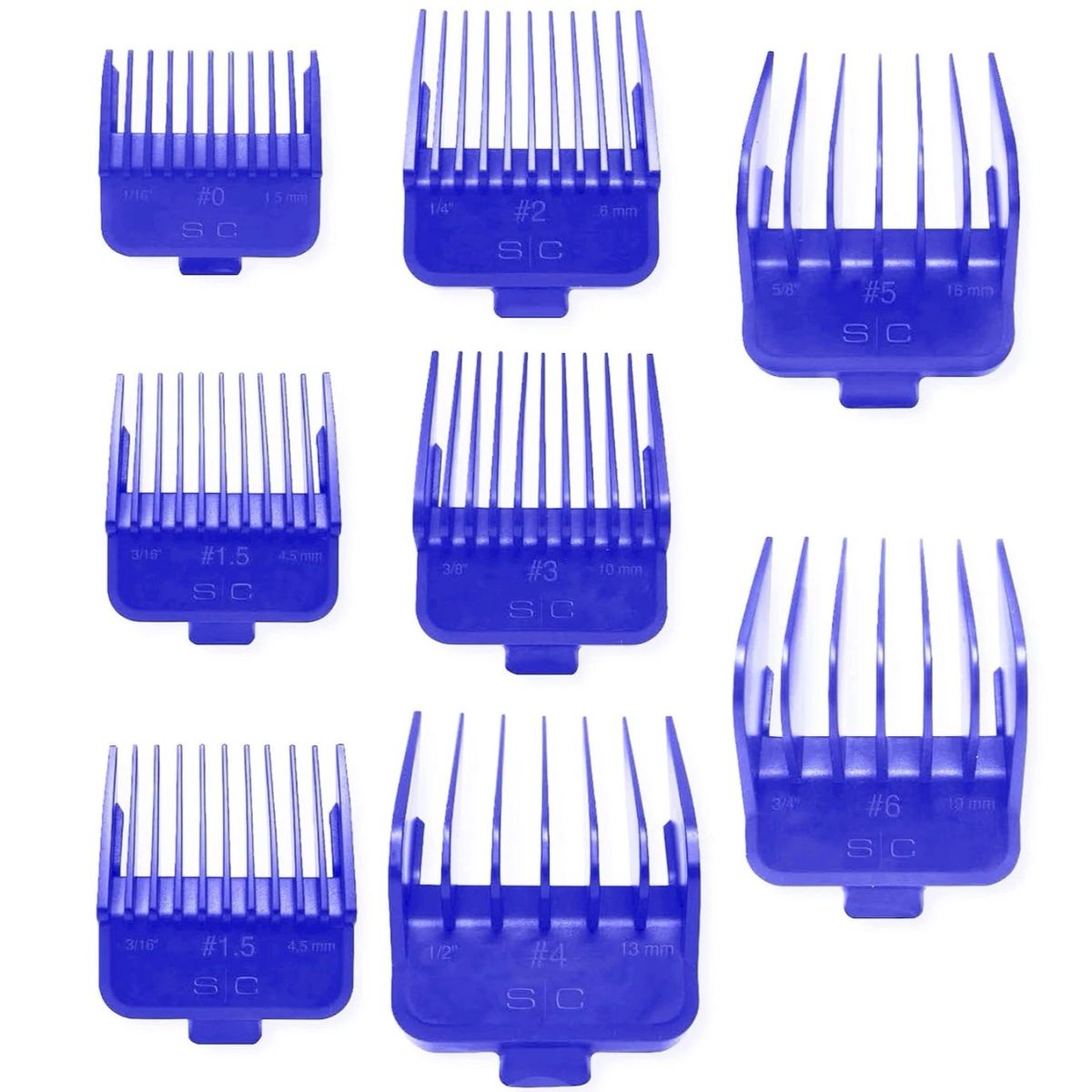 StyleCraft - Magnetic Clipper Guards 8pcs Blue