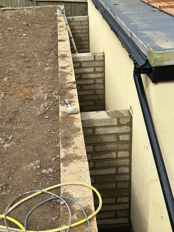 Garden renovation, retaining wall