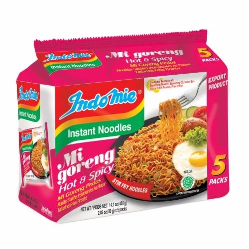 Indomie Mi Goreng Hot & Spicy Fried Noodles 5 pack