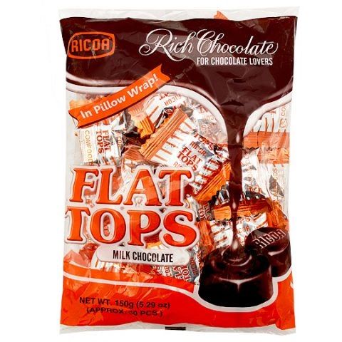 Ricoa Candy Flat Tops Milk Chocolate 150g