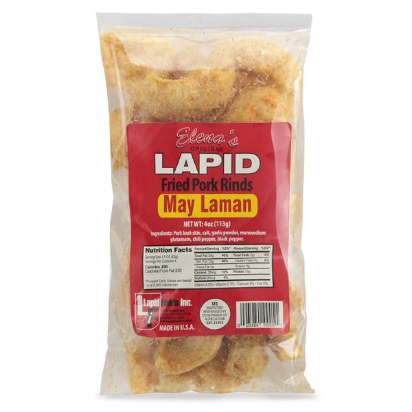 Elena's Oirignal Lapid Fried Pork Rinds May Laman 4oz