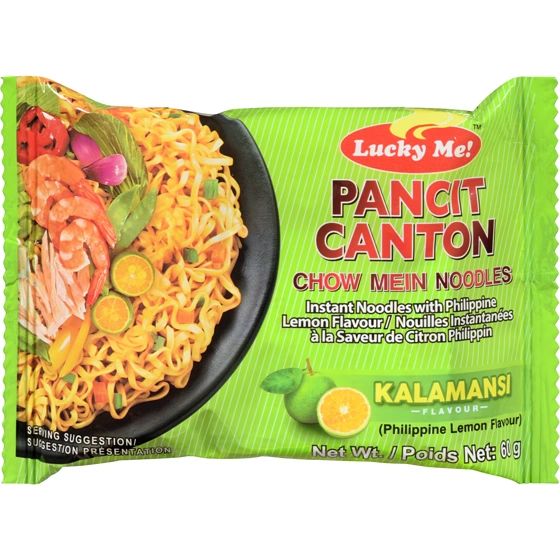 Lucky Me Pancit Canton Chow Mein Noodles Kalamansi Flavor 12oz.