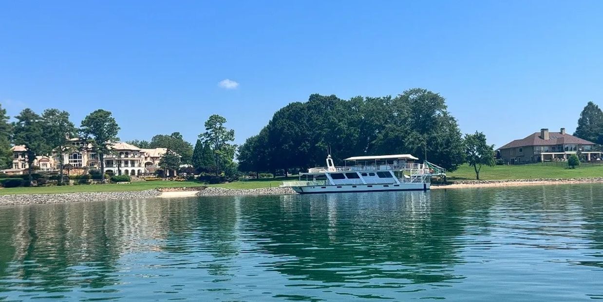 On the water in Young Deer Creek Lake Lanier.